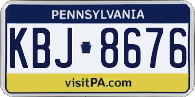 PA license plate KBJ8676