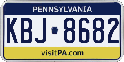PA license plate KBJ8682