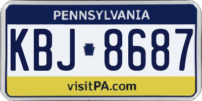 PA license plate KBJ8687