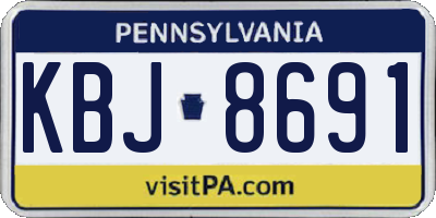PA license plate KBJ8691