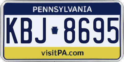PA license plate KBJ8695