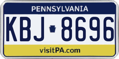 PA license plate KBJ8696