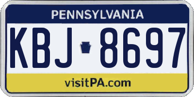 PA license plate KBJ8697