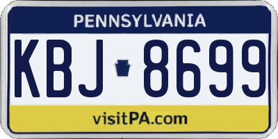 PA license plate KBJ8699