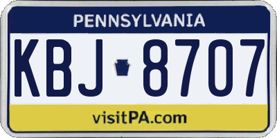 PA license plate KBJ8707