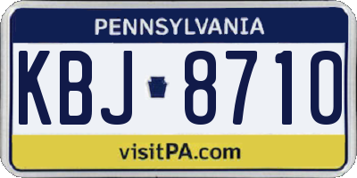 PA license plate KBJ8710