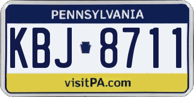 PA license plate KBJ8711