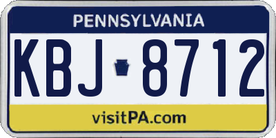 PA license plate KBJ8712