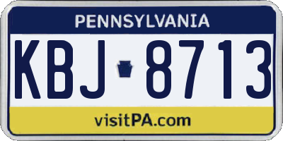 PA license plate KBJ8713