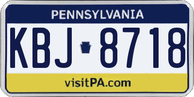 PA license plate KBJ8718