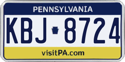 PA license plate KBJ8724