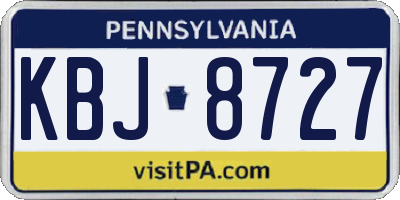 PA license plate KBJ8727