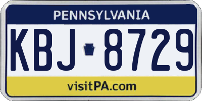PA license plate KBJ8729