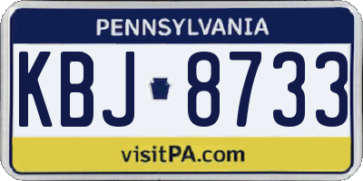 PA license plate KBJ8733