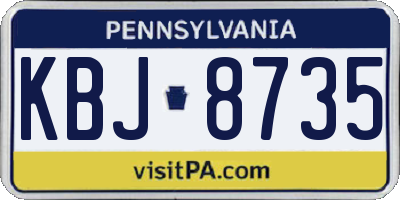 PA license plate KBJ8735