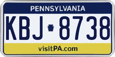 PA license plate KBJ8738