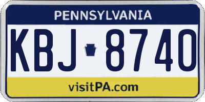 PA license plate KBJ8740