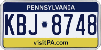 PA license plate KBJ8748