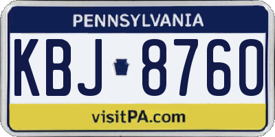 PA license plate KBJ8760
