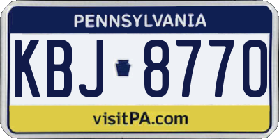 PA license plate KBJ8770