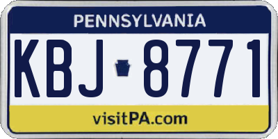 PA license plate KBJ8771