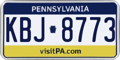 PA license plate KBJ8773