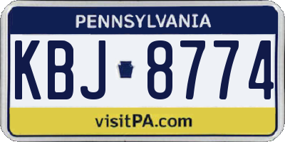 PA license plate KBJ8774