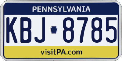 PA license plate KBJ8785