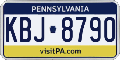 PA license plate KBJ8790