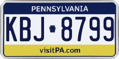PA license plate KBJ8799
