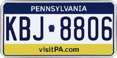 PA license plate KBJ8806
