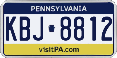 PA license plate KBJ8812