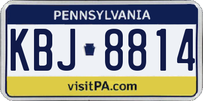 PA license plate KBJ8814
