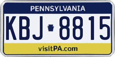 PA license plate KBJ8815
