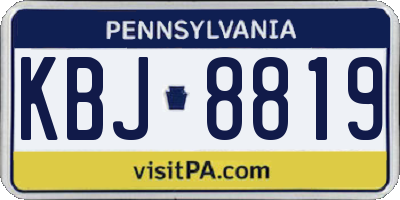 PA license plate KBJ8819