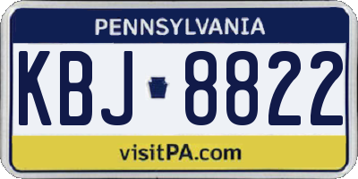PA license plate KBJ8822