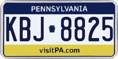 PA license plate KBJ8825