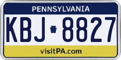 PA license plate KBJ8827