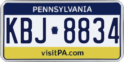 PA license plate KBJ8834