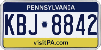 PA license plate KBJ8842