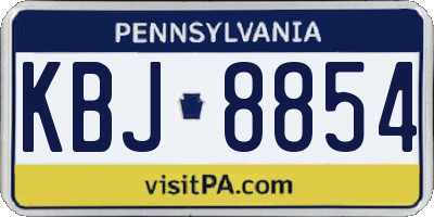 PA license plate KBJ8854