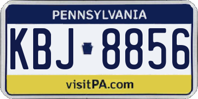 PA license plate KBJ8856