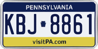 PA license plate KBJ8861