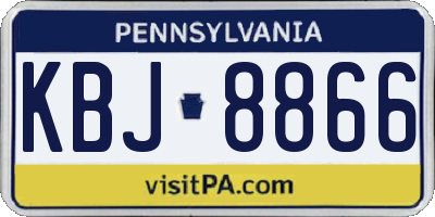 PA license plate KBJ8866