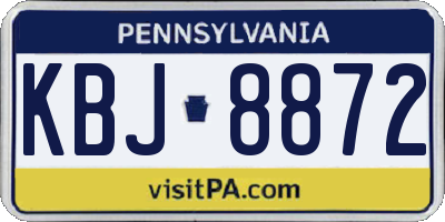 PA license plate KBJ8872