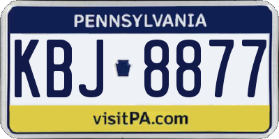 PA license plate KBJ8877