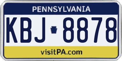 PA license plate KBJ8878