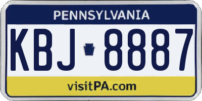 PA license plate KBJ8887