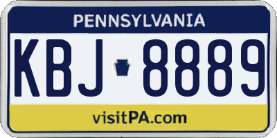 PA license plate KBJ8889
