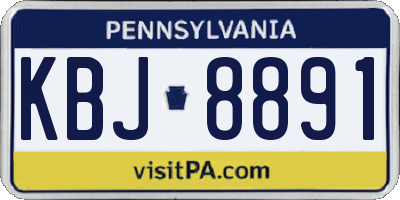 PA license plate KBJ8891